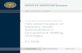 OIG Determination of VHA Occupational Staffing Shortages ... · mandated staffing report and conducted a facility-specific survey to determine current staffing levels and identify