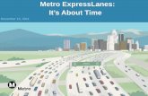 Metro ExpressLanes: It’s About Time · Congestion Reduction Demonstration Program > Converts 25 miles of existing HOV lanes to Metro ExpressLanes > $274 Million Program Budget includes