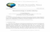 Nanotechnology in textile industry - World Scientific News€¦ · Nanotechnology in textile industry Pamela Miśkiewicz Institute of Architecture of Textiles Faculty of Material