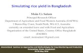 Simulating rice yield in Bangladesh · 2016-06-27 · Simulating rice yield in Bangladesh Moin Us Salam Principal Research Officer Department of Agriculture and Food Western Australia