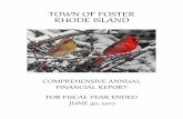 TOWN OF FOSTER RHODE ISLAND - Home- Rhode Island -Division ... › documents › data › audits › ... · TOWN OF FOSTER, RHODE ISLAND COMPREHENSIVE ANNUAL FINANCIAL REPORT For