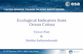 Ecological Indicators from Ocean Colour - Home - Earth Online · development of ecological indicators, averaged at appropriate time and space scales. • Even with only two remotely-sensed