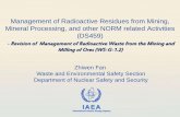 Management of Radioactive Residues from Mining, Mineral ... · IAEA Background and rational 1/4 3 •WS-G-1.2: Management of Radioactive Waste from the Mining and Milling of Ores