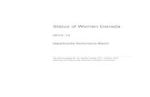 Status of Women Canada - Women in Canada · Status of Women Canada 2013–14 Departmental Performance Report The Honourable Dr. K. Kellie Leitch, P.C., O.Ont. M.P. Minister of Labour