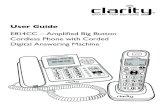 E814CC – Amplified Big Button Cordless Phone with Corded …€¦ · 1 – Connect the corded handset to the base station as shown below. 2 – Plug the power supply cord into the
