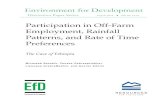 Participation in Off-Farm Employment, Rainfall Patterns ... · Participation in Off-Farm Employment, Rainfall Patterns, and Rate of Time Preferences: The Case of Ethiopia Mintewab