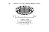 2017 Proposed Convention Resolutions · 2017-05-05 · 2017 Proposed Convention Resolutions Compiled By the 2017 Resolutions Committee Dick Southern, Chair Sharon Hodge, Staff Advisor