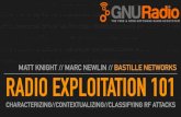 radio exploitation 101 grcon · 2020-05-13 · RADIO EXPLOITATION 101 // BASTILLE NETWORKS WHO ARE THESE GUYS Matt Knight Software Engineer and Security Researcher @ Reverse engineered