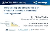 Reducing electricity use in Victoria through demand management · Reducing electricity use in Victoria through demand management Dr. Philip Wallis Research Fellow, Uniwater ... Environmental