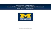 University of Michigan Annual Report Regarding Prohibited ... · Annual Report Regarding Prohibited Conduct July 2016 - June 2017 . January 24, 2018 . To Members of the University
