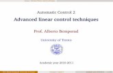 Automatic Control 2 - Advanced linear control …cse.lab.imtlucca.it/~bemporad/teaching/ac/pdf/AC2-05...Lecture: Advanced linear control techniques Automatic Control 2 Advanced linear