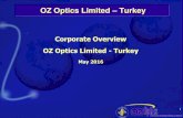 PPT0024 - Corporate Overview - OZ Optics Limited - Turkey · OZ Optics A.S Turkey – Izmir • Incorporated in May 2000 • First fiber optic products manufacturing company in Turkey
