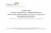 CAR-66 Civil Aviation Regulation Aircraft … Aircraft...Issue 1 Revision 1 01/04/2010 01 July 2010 Issue 2 Revision 02 15/01/2020 15 Jan 2020 CAR – 66 – Aircraft Maintenance License
