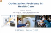 Optimization Problems in Health Careco-at-work.zib.de/...10-07/...MP-Health-Care-OR-1.pdf · 10/7/2009  · Health care insurance plans are to be administered and operated on a non-profit