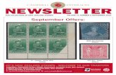 NEWSLETTER€¦ · NEWSLETTER FOR COLLECTORS OF NEW ZEALAND STAMPS VOLUME 71 NUMBER 2 SEPTEMBER 2019 September Offers: 319(t) 3/- Queen ‘NEW ZEA’. 321(r) £3/10/ - Arms