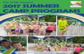City of Mt. Pleasant 2017 SUMMER CAMP PROGRAMS PEAK Camp Brochure.… · provided by Mt. Pleasant Public Schools and drivers. This program is for children who have completed kindergarten