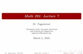 Math 291: Lecture 7 - Minnesota State University Moorheadweb.mnstate.edu/Fagerstrom/s2018/s2018-291-Week7LectureThms… · Dr. Fagerstrom (MSUM) Math 291: Lecture 7 March 1, 2018