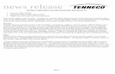 news release - Tenneco/media/Files/T/Tenneco-IR/press-release… · news release-More- TENNECO REPORTS SECOND QUARTER 2015 RESULTS • Revenue of $2.1 billion • Continued EBIT margin