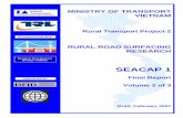 SEACAP 1 - Volume 2 Cover€¦ · SEACAP 1 Final Report Volume 2 of 3 Draft, February 2007 ... SEACAP 1 FINAL REPORT APPENDIX A Working Paper: RRST – Rural Road Surfacing Cost Model