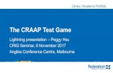 The CRAAP Test Game - Federation University …...The CRAAP Test Game Lightning presentation –Peggy Hsu CRIG Seminar, 8 November 2017 AnglissConference Centre, Melbourne The CRAAP