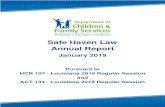 Safe Haven Law Annual Report - Louisiana DCFS...Haven sites and to promote best practice related to the Safe Haven Law. DCFS coordinated and DCFS coordinated and hosted two Safe Haven