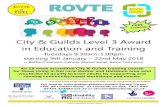 City & Guilds Level 3 Award in Education and Training EaT BAT Jan 18 … · City & Guilds Level 3 Award in Education and Training Tuesdays 9.30amTuesdays 9.30am- ---1.00pm1.00pm1.00pm