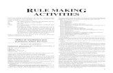 RULE MAKING ACTIVITIES...RULE MAKING ACTIVITIES Each rule making is identiﬁed by an I.D. No., which consists of 13 characters. For example, the I.D. No. AAM-01-96-00001-E indicates
