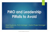 PMO and Leadership Pitfalls to Avoid - pmi-milwaukee.org€¦ · Project-Specific PMO/Project Office/Program Office ... PMBOK 5th (2013), p.11. PMO Models Supportive PMO Controlling