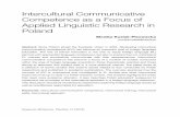 Intercultural Communicative Competence as a Focus of Applied … · Intercultural Communicative Competence as a Focus of Applied Linguistic Research in Poland Monika Kusiak-Pisowacka