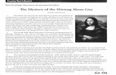 The Mystery of the Missing Mona Lisa · The Mystery of the Missing Mona Lisa by John Martinsson 1 The Mona Lisa may be the most famous picture ever painted, an image known to people