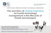 The activities of clinical engineers for health technology ... · Health Technology & Risk Management Perform continual risk analyses: Equipment Installation and implementation: Assess