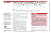 Coronary artery disease Patients expectations and ... · coronary artery disease and to evaluate the fulfilment of these expectations in relation to established patient reported outcome