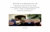 Final evaluation of - UNDP · This is the final evaluation of the UN Joint Programme “Mobilization of the Dahshour World Heritage Site for Community Development”. The evaluation