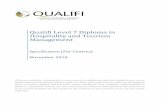 Qualifi Level 7 Diploma in Hospitality and Tourism Management · leadership, planning and management of work areas in the hospitality and tourism industry. The QUALIFI Level 7 Diploma