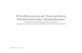 Professional Societies Statements Database · tracking, and regulatory action on pesticides. Ongoing research describing toxicologic vulnerabilities and exposure factors across the
