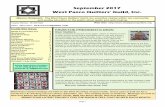 West Pasco Quilters’ Guild, Inc. · 2017-09-09 · West Pasco Quilters’ Guild, Inc. Mission Statement: ... Your quilt does not need to be finished but a 4x6 picture of the top