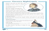 Florence Nightingale · 2020-05-12 · Florence Nightingale Florence was born on 12th May 1820 in Florence, Italy. She was born into a rich family and they moved to England in 1821.