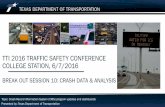 TTI 2016 TRAFFIC SAFETY CONFERENCE COLLEGE STATION, … · Microstrategy* 5. Access to crash report related dashboard and canned reports specifically created for law enforcement agencies.