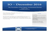 Issue 2016-12 IO – December 2016 · 1st Q Full NewLast Q Items of Interest This Month DECEMBER Venus showing distinct phase, going from 68% to 56% lit this month. 12/7 Earliest