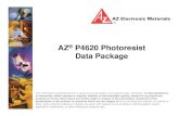 AZ P4620 Photoresist Data Package - MicroChemicals · 800mJ/cm² 900 mJ/cm² Film Thickness: 12 µm Optitrac coat and Bake SB: 110 C / 80 sec Ultratech 1500 gh line Stepper AZ 300
