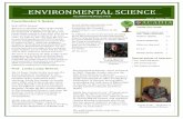 ENVIRONMENTAL SCIENCE - Acadia University · nington, honours in Environmental Science, for his paper on "Tracking Late Holocene Environmental Change at Long Lake, New Bruns-wick-Nova