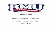 DNP & PMHNP Certificate STUDENT HANDBOOK 2019-2020 · A. RMU Sigma Theta Tau International (STTI) 13 B. RMU Committees 13. 3 | Page. Robert Morris University . School of Nursing,