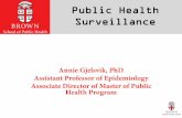 Public Health Surveillance - Brown Universitycs.brown.edu/courses/cs100/lectures/guests/annieGjelsvik.pdf · 2019-08-30 · health-related data essential to planning, implementation,