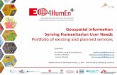 Geospatial Information Serving Humanitarian User Needs · services and health care Planning of infrastructure, water and sanitation structures Camp coordination and camp management.