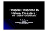 Hospital Response to Natural Disasters · Hospital Response to Natural Disasters : form Tsunami to Hurricane Katrina Dr. WL Cheung Director Professional services & Operations Hospital