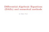 Diﬀerential-Algebraic Equations (DAEs) and numerical methods€¦ · Diﬀerential-Algebraic Equations (DAEs) and numerical methods by Sirui Tan. Deﬁnition of DAEs F(t, y, y ′)