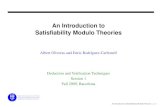 An Introduction to Satisﬁability Modulo Theoriesoliveras/TDV/intro-SMT.pdf · An Introduction to Satisﬁability Modulo Theories Albert Oliveras and Enric Rodr´ıguez-Carbonell