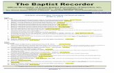 The Baptist Recorder - images.acswebnetworks.comimages.acswebnetworks.com/1/355/NewsletterFebMarch2013.pdf · 494-7172; Mary Ashley 828-644-5258 or Jayne Smith 828-644-0558. March