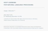 Deep Learning for Natural Language Processingsergey/slides/N16_AINLDLNLP.pdf · AINL FRUCT 2016 St. Petersburg, November 10, 2016 1Laboratory for Internet Studies, NRU Higher School
