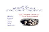 Western Regional Trial Report - USDA ARS€¦ · 1 TABLE 1: 2012 Western Regional Potato Variety Trial - LOCATIONS, COOPERATORS, AND CULTURAL INFORMATION Fertilizer Planting Vine